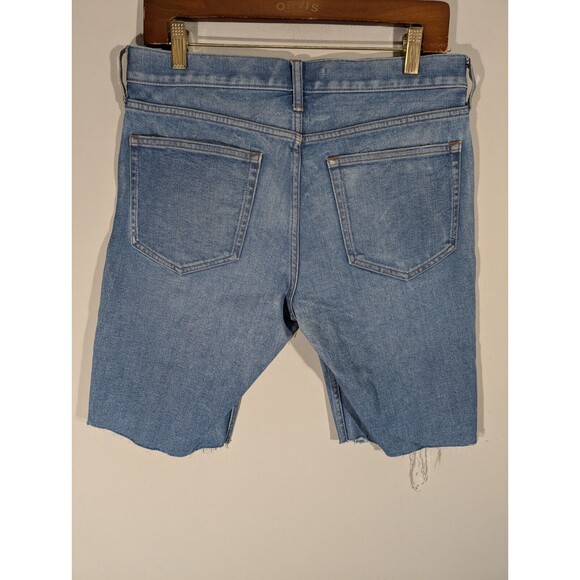 Everlane Shorts Men Sz 31 Cut-Off Blue Denim Slim Fit Uniform High Rise Bermudas - Picture 2 of 8